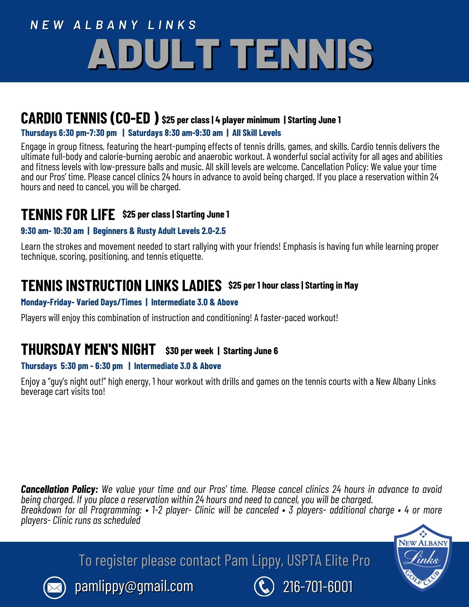 Tennis & Pickleball New Albany Links Golf Club